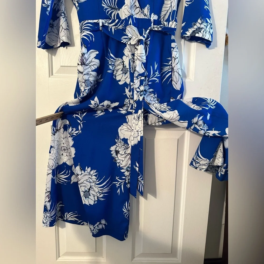 YUMI KIM Coastal Resort Spring Lg All For You Floral Blue Jumpsuit Wide Leg Crop
